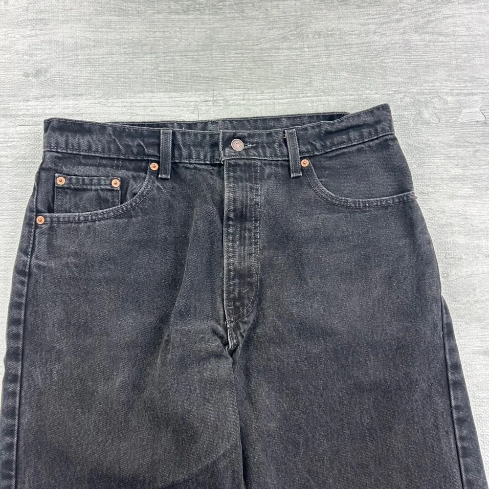 Vintage 90s Levis 550 Jeans Size 36x32 Black Relaxed‎ Fit Tapered Leg Pants